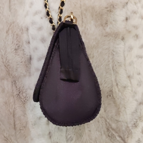 Small Black Purse  Satin with gold chain NaRaYa - Picture 2 of 7